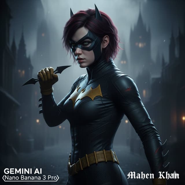 Gothic Noir Vigilante Portrait (Batgirl Inspired) — output