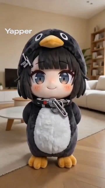 Kawaii chibi penguin-girl dancing prompt — cover