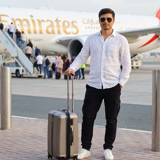 Profile / Avatar - Stylish Airport Travel Portrait — output