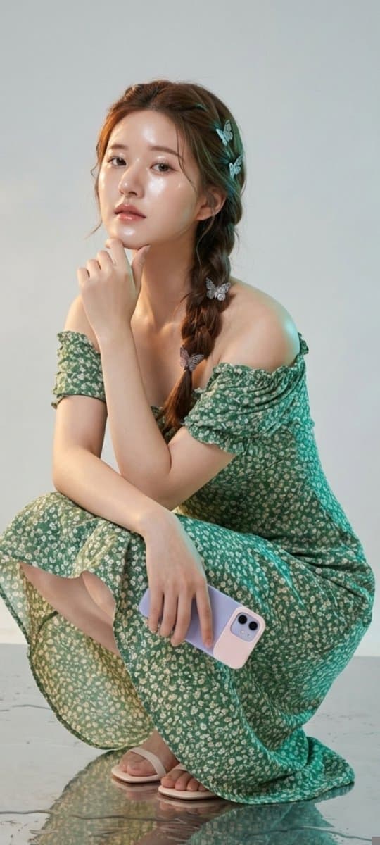 Social Media Post - Photorealistic Portrait of Zhao Lusi (Rosy Zhao) with Cottagecore Vibe — output