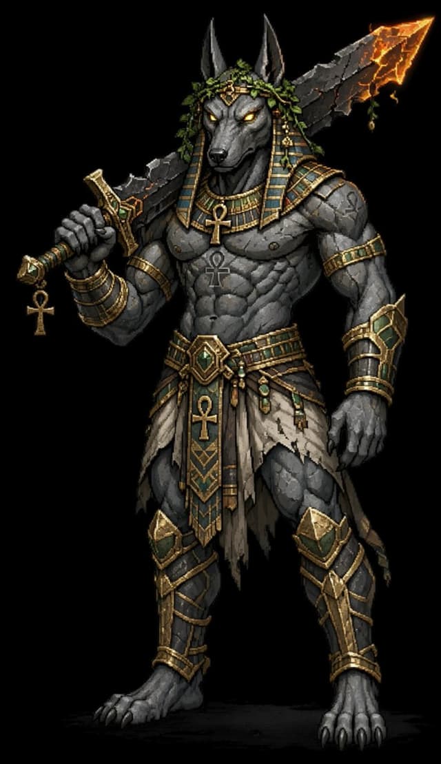 Profile / Avatar - Anubis Dark Fantasy Pixel Warrior — output