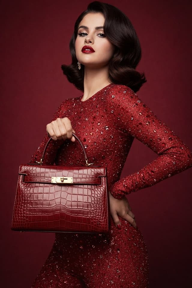8K Studio Fashion Portrait in Red Jumpsuit — output