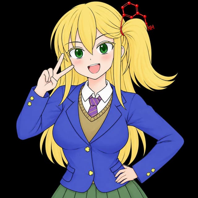 Profile / Avatar - Anime Schoolgirl with Molecule Hairpin — output