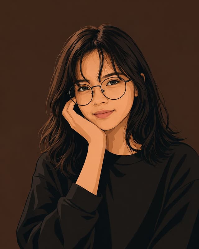 Profile / Avatar - Clean Vector Portrait of Woman with Glasses — output