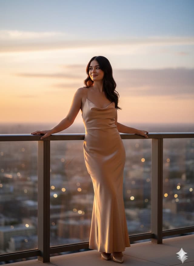 Luxury Cinematic Balcony Sunset Portrait — output
