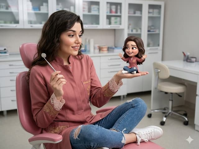 Cinematic Portrait with 3D Chibi Miniature Prompt — output