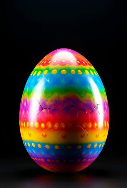Surreal Easter egg bomb exploding with a rabbit emerging — cover