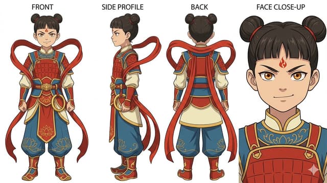 Game Asset - Ghibli Nezha Character Turnaround — output