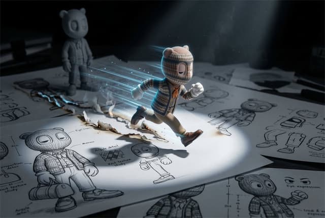 Game Asset - Cinematic Macro Toy Photography of a Sprinting Character — output