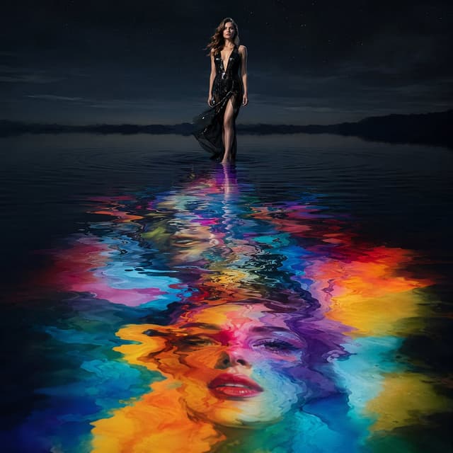 Social Media Post - Surreal Rainbow Water Reflection Editorial — output