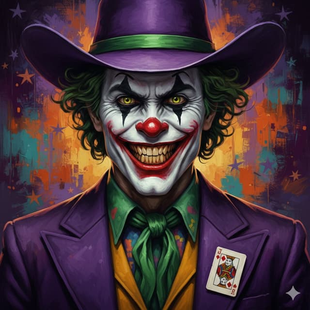 Game Asset - Digital Painting of Joker in Cowboy Hat — output