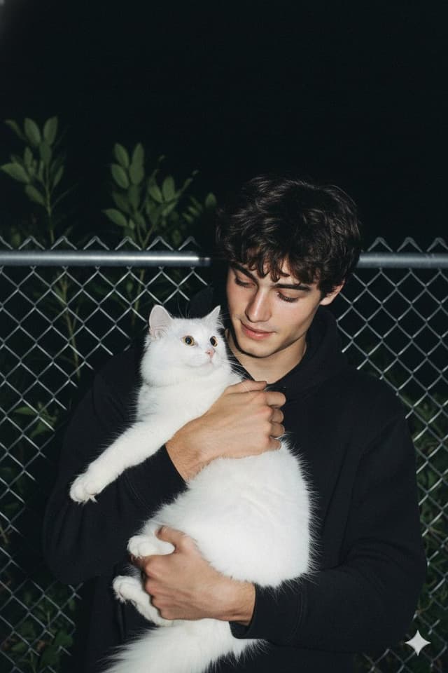 Profile / Avatar - Night Portrait with Cat and Flash — output
