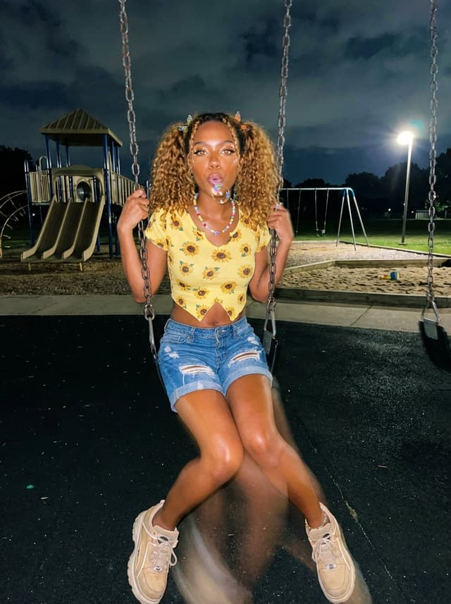 Y2K Grunge Night Playground Portrait Prompt — output