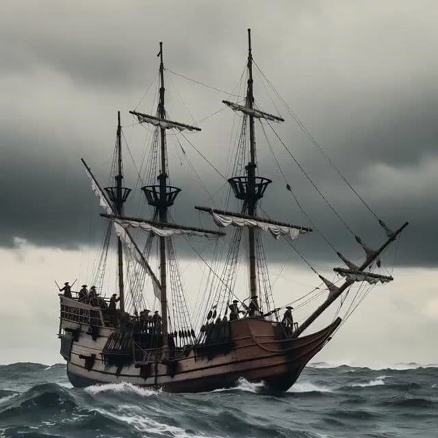 Pirate Ship Storm Scene — cover