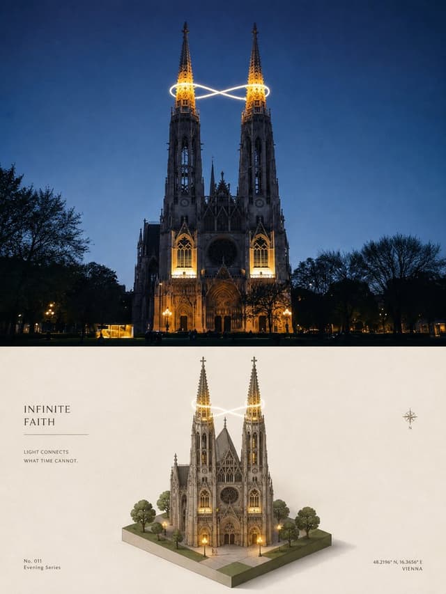 Product Marketing - Isometric Cathedral Travel Poster — output