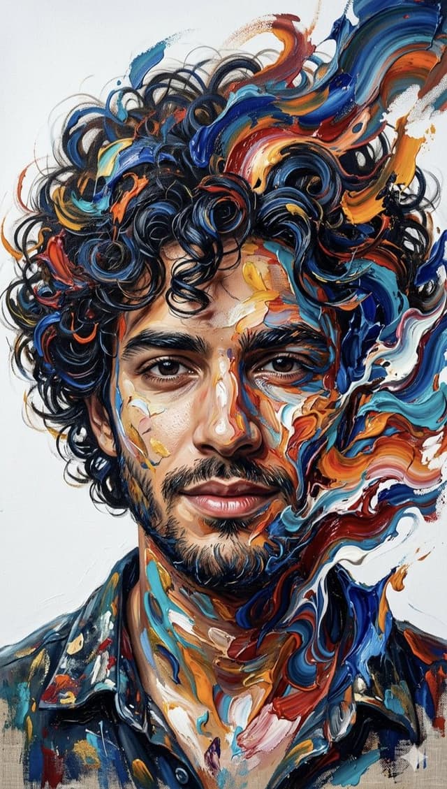 Profile / Avatar - Abstract Impasto Portrait Prompt — output
