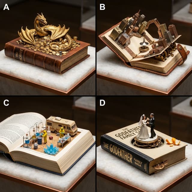 Book-Themed Diorama Grid Prompt — output