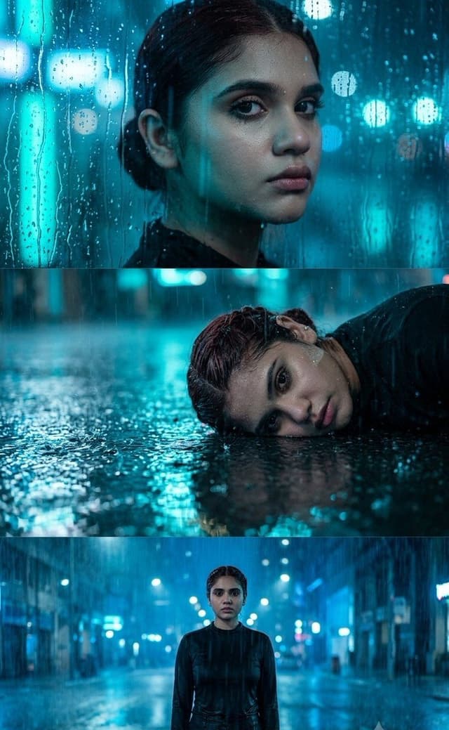 Comic / Storyboard - Cinematic Rainy Night Noir Triptych — output