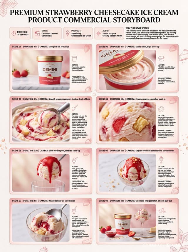 Comic / Storyboard - Strawberry Cheesecake Ice Cream Storyboard — output
