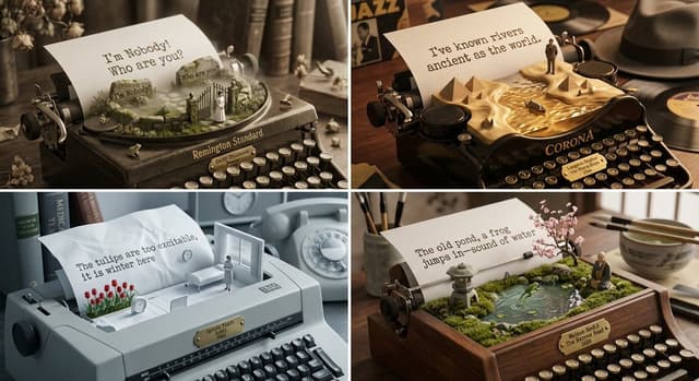 Infographic / Edu Visual - Literary Curator and Typewriter Sculptor Prompt — output