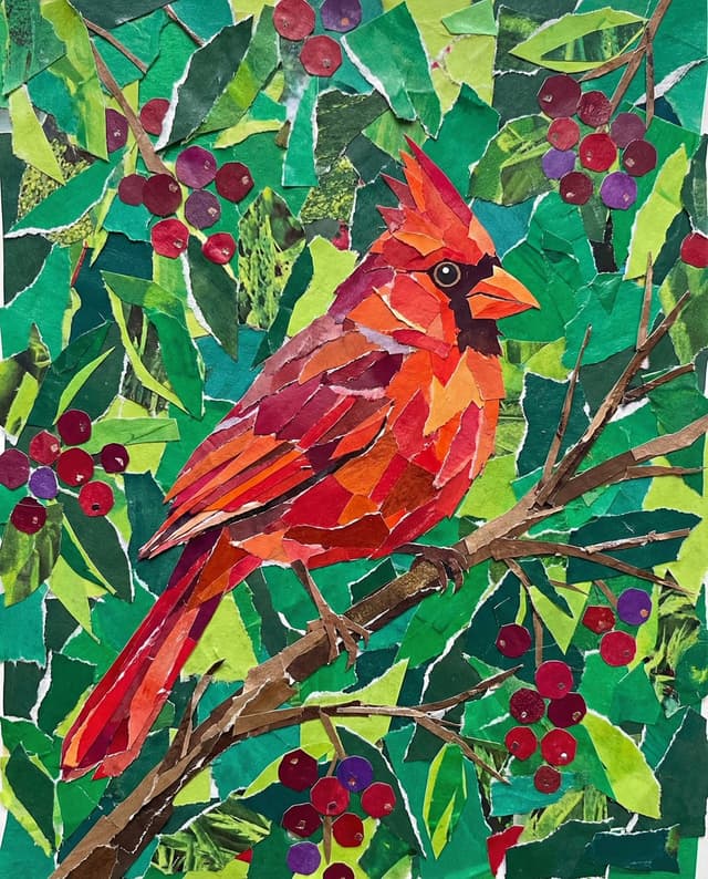 Vibrant Cardinal Collage Prompt — output