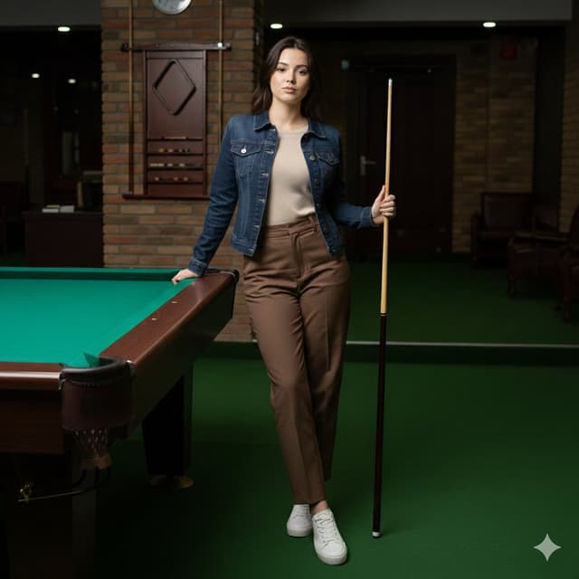 Casual Lifestyle Portrait in a Billiards Lounge (Brown Trousers) — output