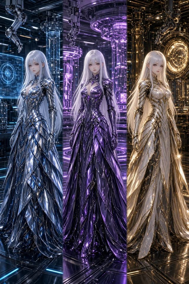 Game Asset - Three Sci-Fi Android Empresses — output
