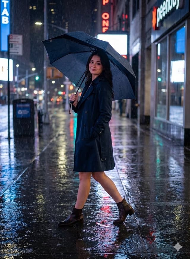 Cinematic Fashion Portrait on Rainy Street — output