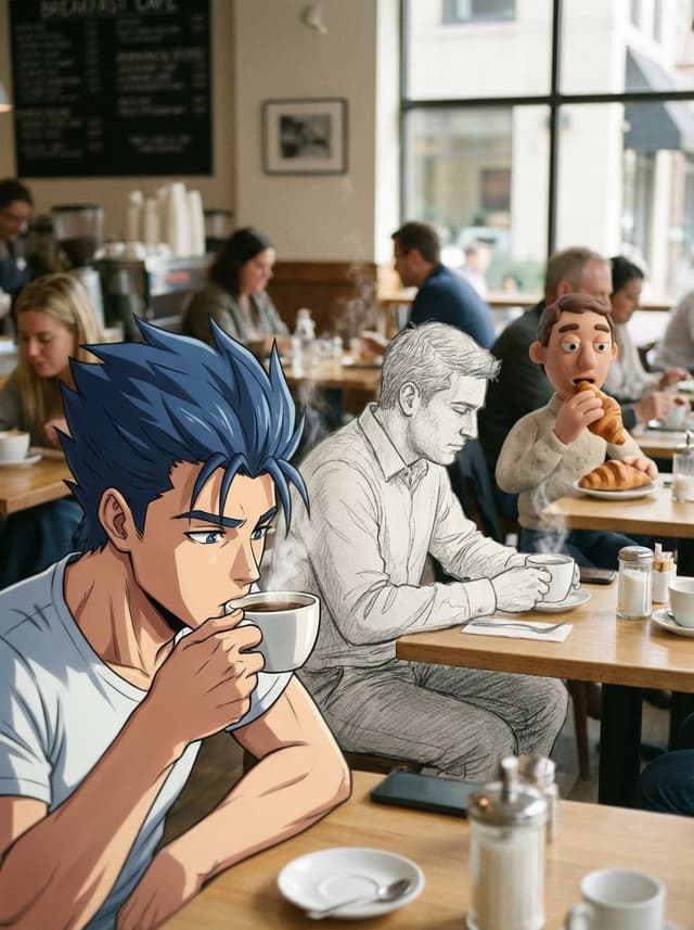 Mixed Media Cinematic Café Scene — output