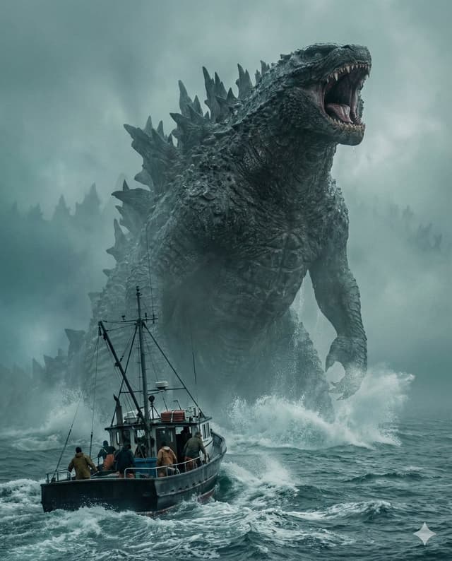 Game Asset - Cinematic Photorealistic Godzilla Encounter Prompt — output