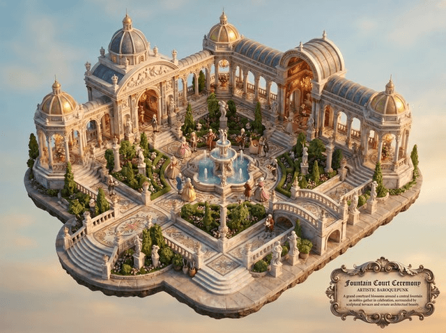 Game Asset - Baroquepunk Royal Garden Miniature — output