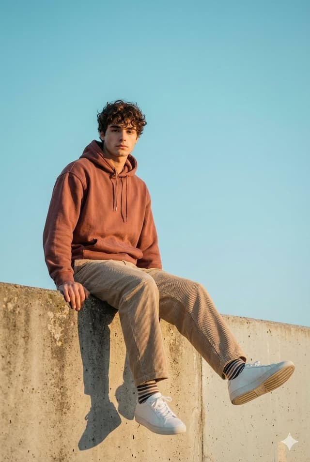 Cinematic Outdoor Portrait in Streetwear at Golden Hour — output