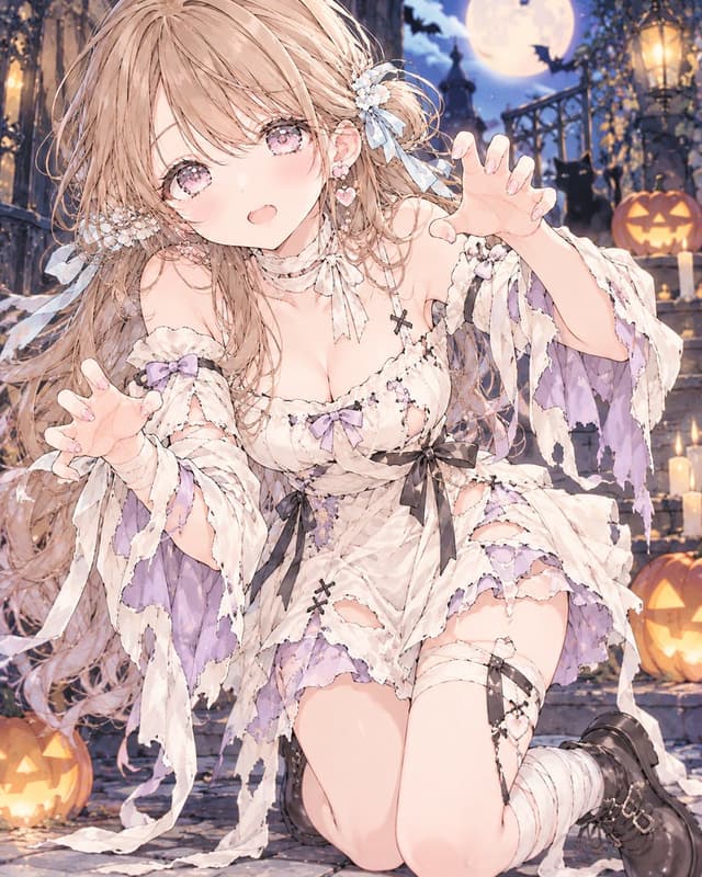 Social Media Post - Halloween Zombie Girl Outfit Prompt