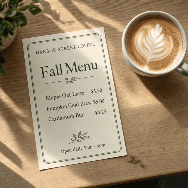 Social Media Post - Harbor Street Coffee Fall Menu — output
