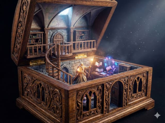 Game Asset - Wizard in a Box Miniature Diorama — output