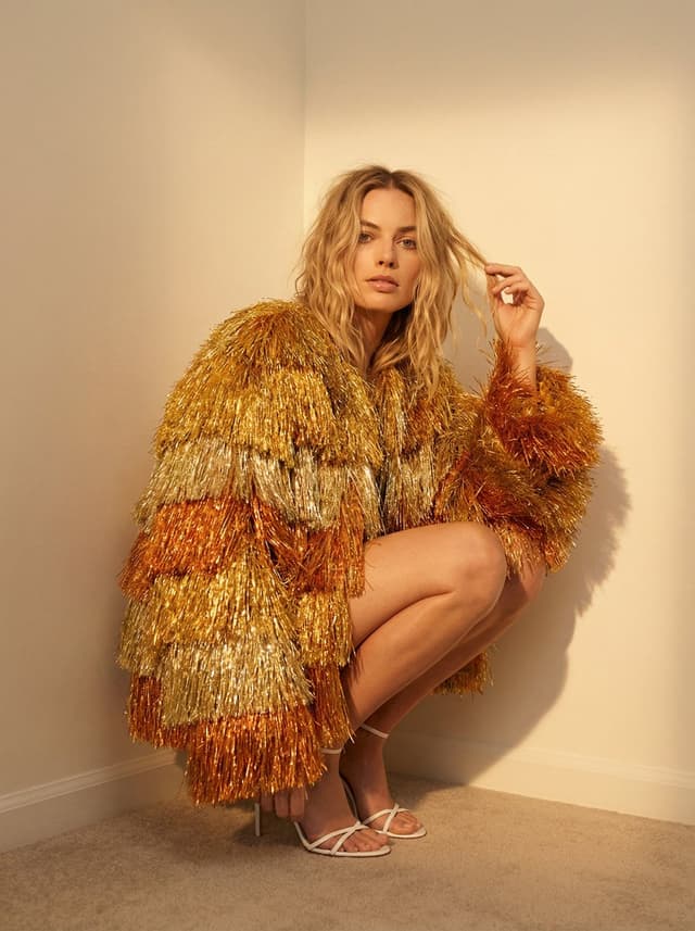 Social Media Post - High-Fashion Editorial with Metallic Fringe Coat — output