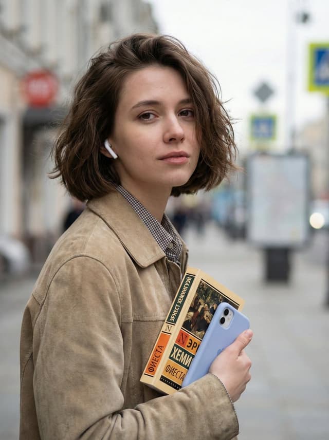 Photorealistic Street Portrait with Bokeh Background — output