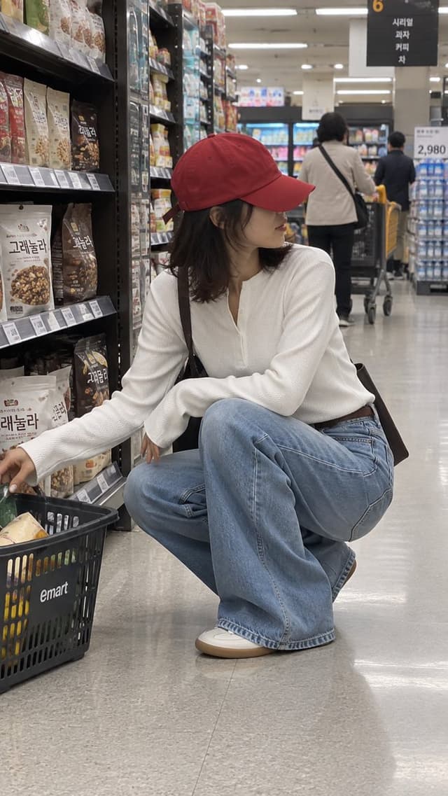E-commerce Main Image - Candid Korean Supermarket Shopper — output