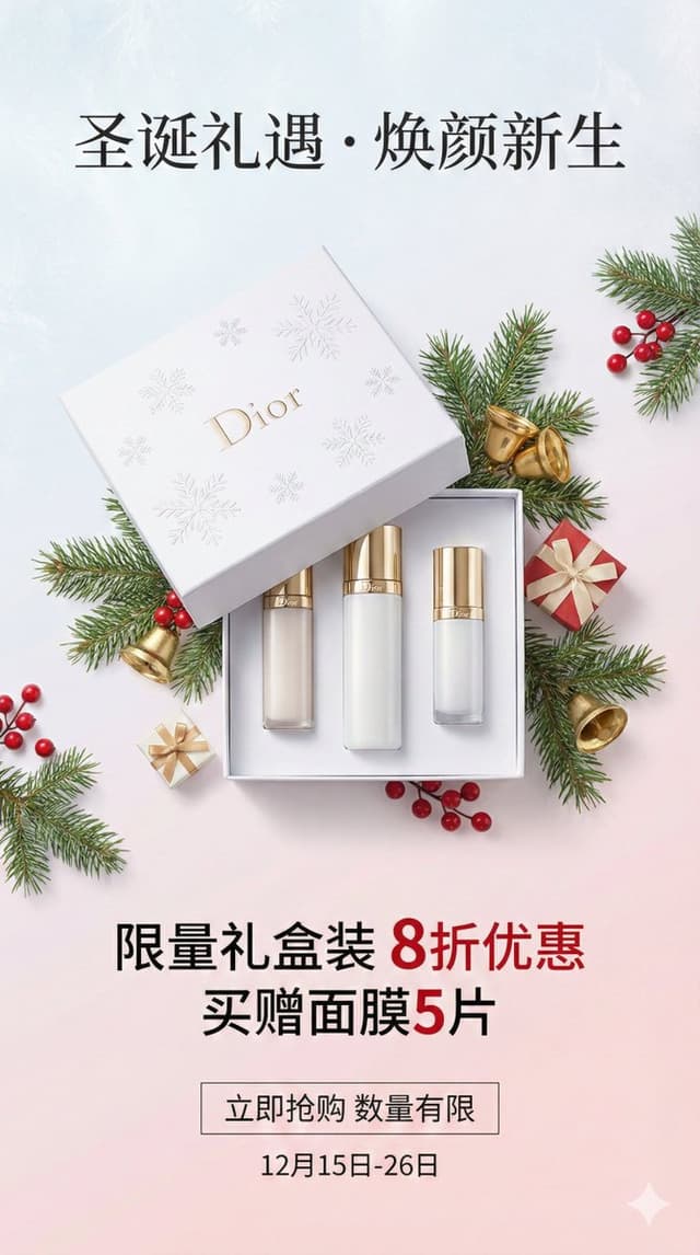 E-commerce Main Image - Christmas Skincare Set Promotion Card — output