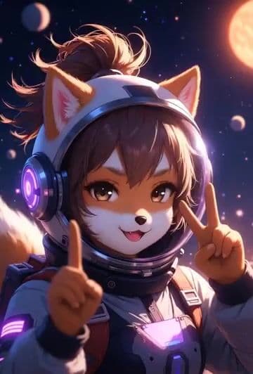Shiba Inu Girl in Space Outfit Video — cover