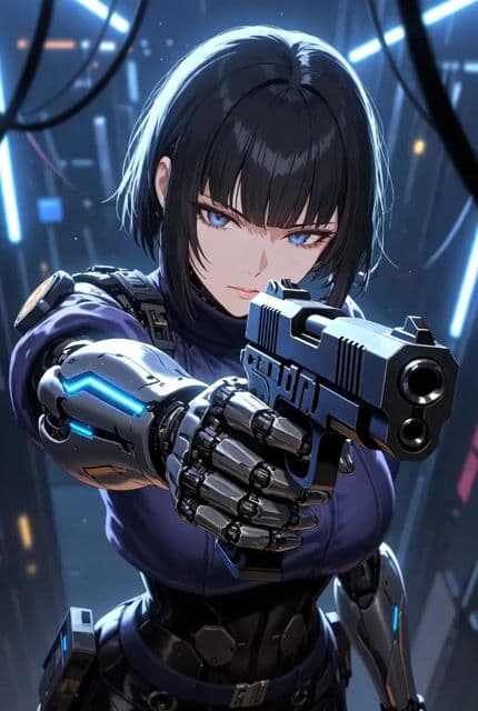Anime cyberpunk woman video — cover