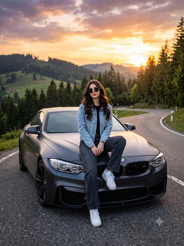Product Marketing - Cinematic Woman with BMW Portrait — output