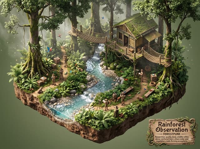 Social Media Post - Rainforest Wildlife Observation Station Miniature World — output