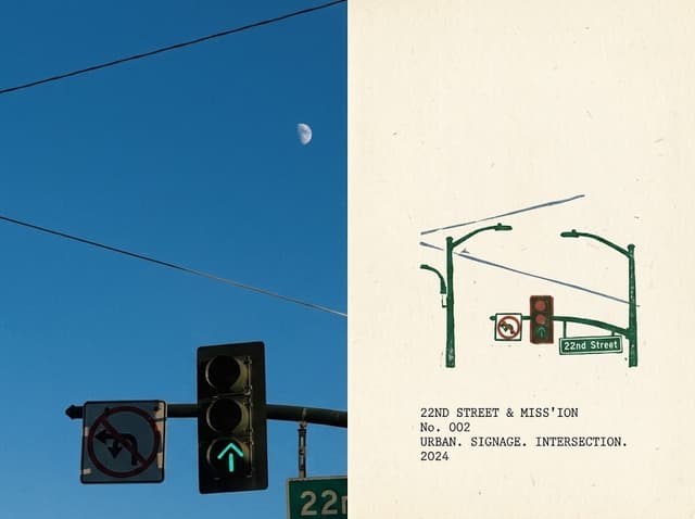 Infographic / Edu Visual - Urban Intersection Photo and Sketch Diptych — output