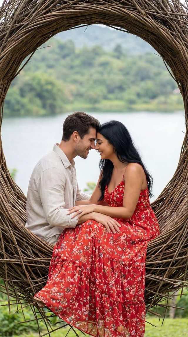 Social Media Post - Photoreal Romantic Couple in Nature Nest Editorial Prompt — output