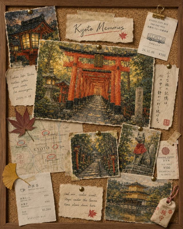 Social Media Post - Kyoto Memories Corkboard Collage — output