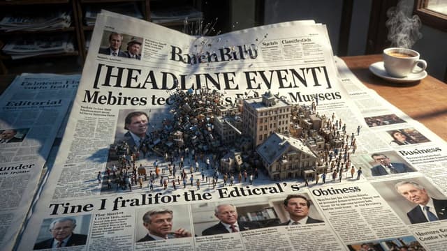 Infographic / Edu Visual - Newspaper Mid-Unfold Diorama Prompt — output