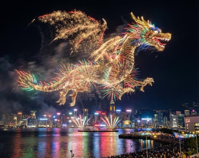 Fireworks Forming a Subject Silhouette — output