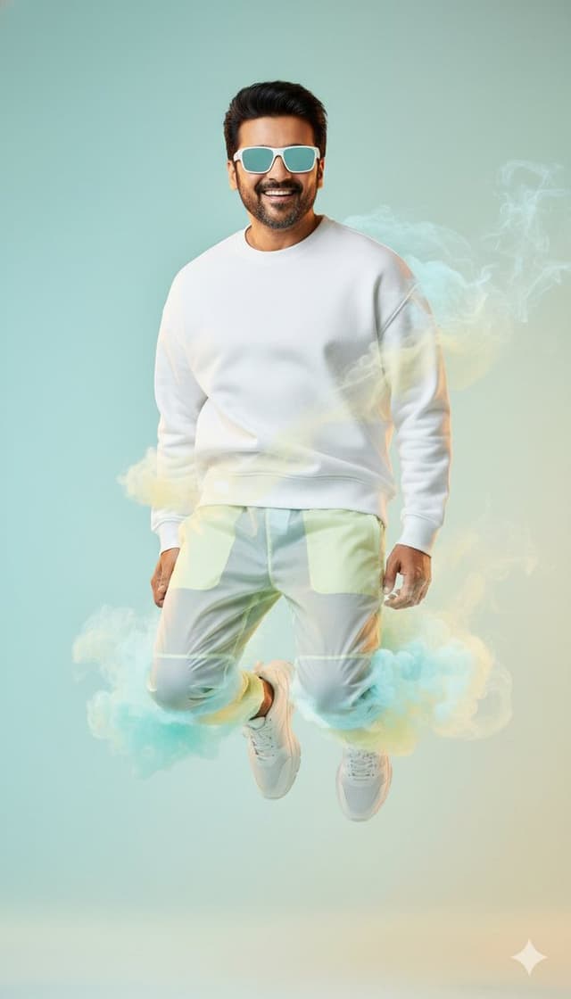 High-Fashion Sportswear Editorial Jump Shot — output