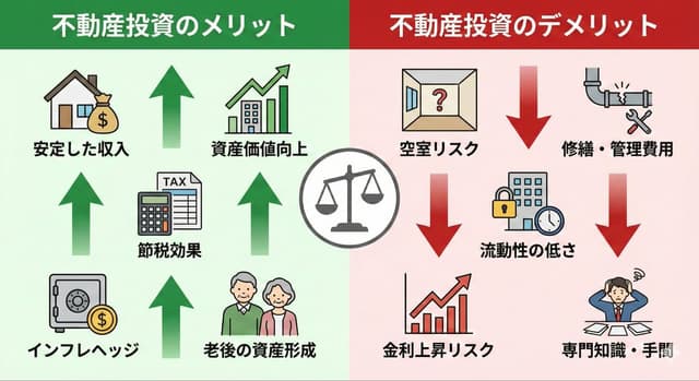 Pros and cons of real estate investment infographic — output
